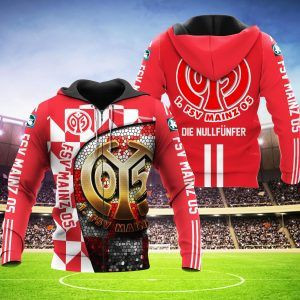 FSV Mainz 05 3D All Over Print Hoodie, Zip-up Hoodie