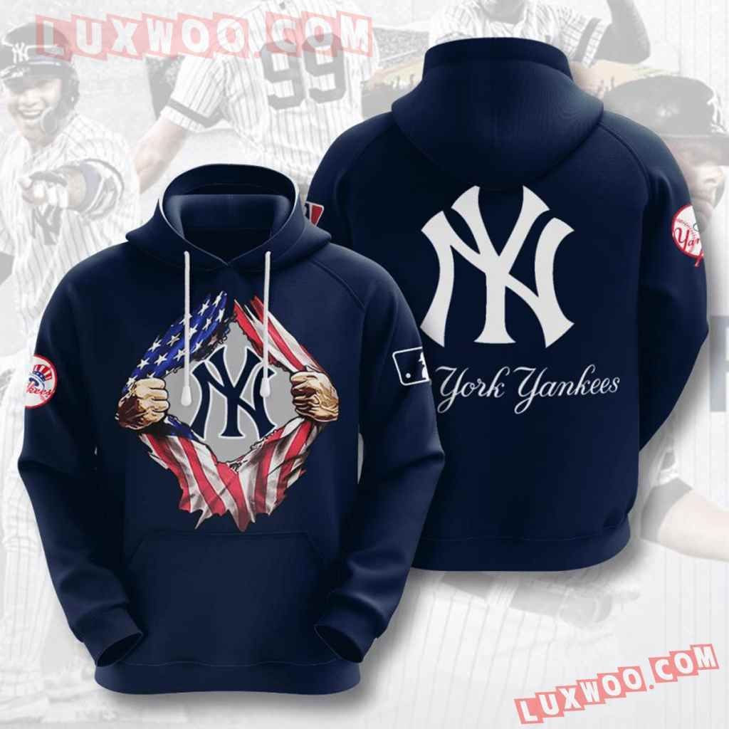 Mlb New York Yankees 3d Hoodies Printed Zip Hoodies Sweatshirt Jacket V23 2021