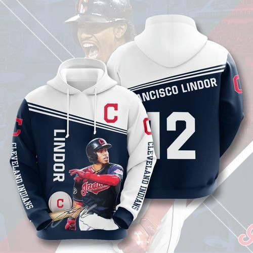 Amazon Sports Team Francisco Lindor Cleveland Indians No973 Hoodie 3D Size S to 5XL