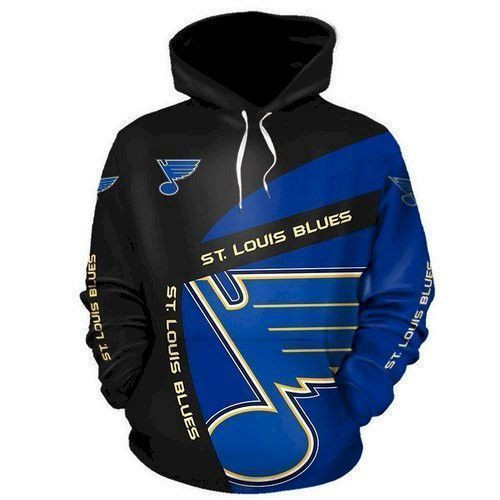 Official NHL St Louis Blues 3D Hoodie Sweatshirt Zip