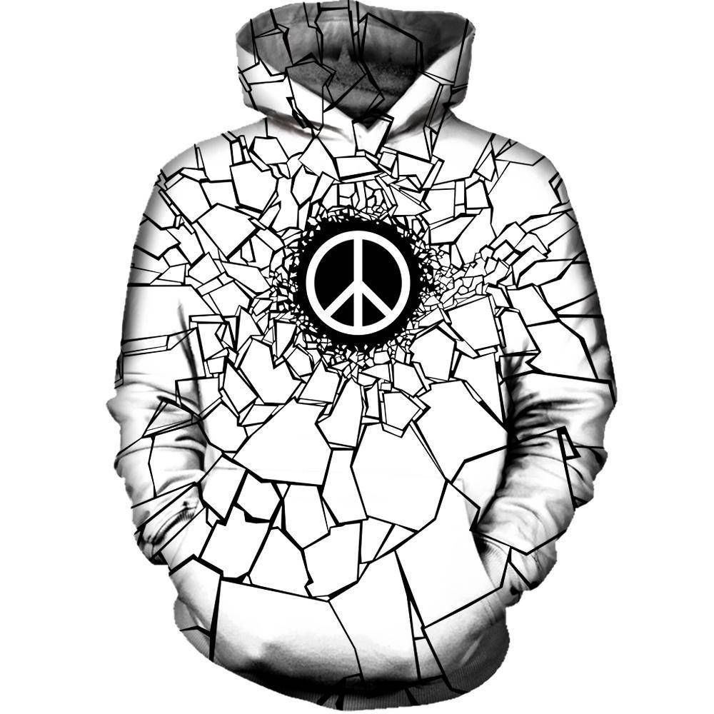 Peacebreaker White 3D All Over Printed Hoodie, Zip- Up Hoodie