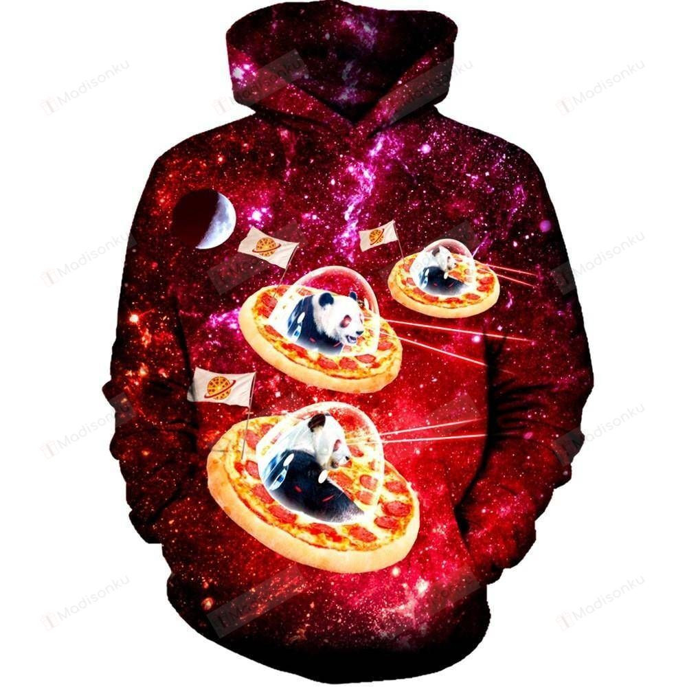 Alien Panda 3D All Over Print Hoodie, Zip-up Hoodie