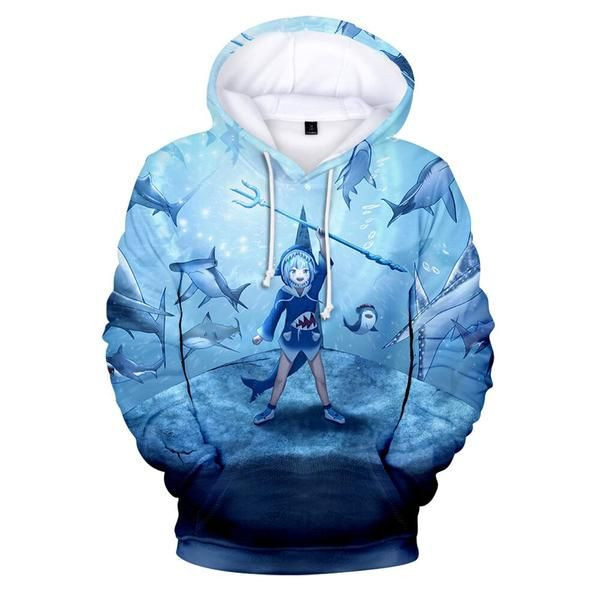 Anime Gawr Gura 3D All Over Print Hoodie, Zip-up Hoodie