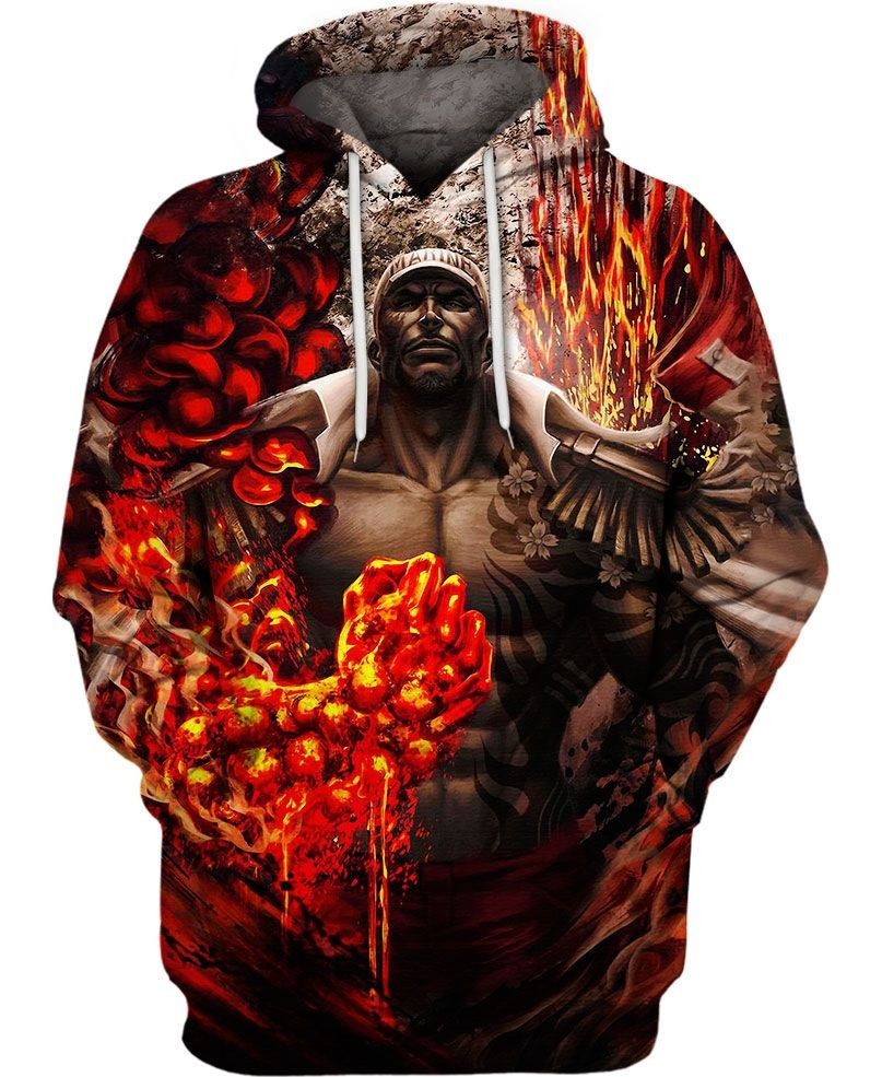 Admiral Akainu 3D All Over Print Hoodie, Zip-up Hoodie