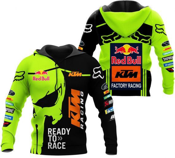 Racing Gift Skull Gift KTM Racing Ready To Race Hoodie T-shirt Kid Hoodie