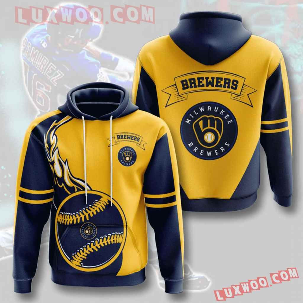 Mlb Milwaukee Brewers 3d Hoodies Printed Zip Hoodies Sweatshirt Jacket  2021