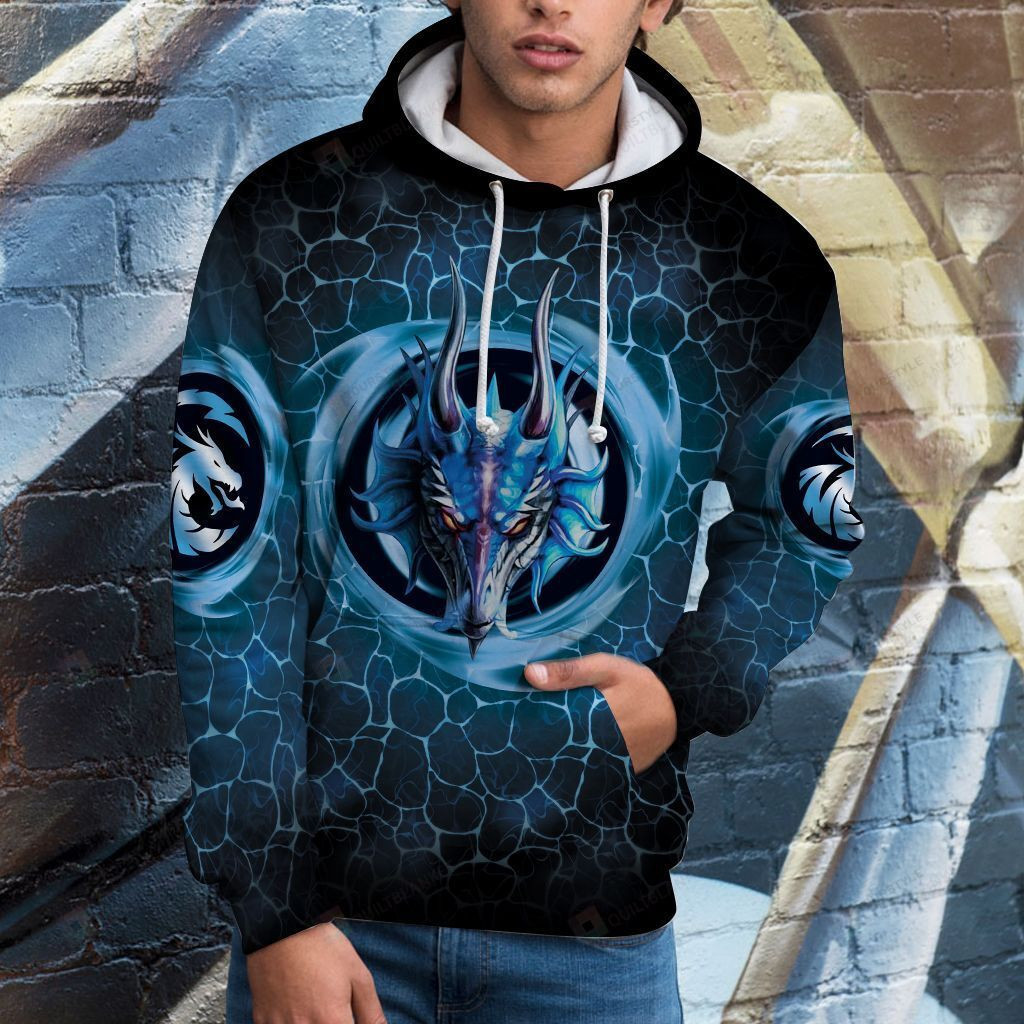 Awesome Blue Dragon 3D All Over Print Hoodie, Zip-up Hoodie