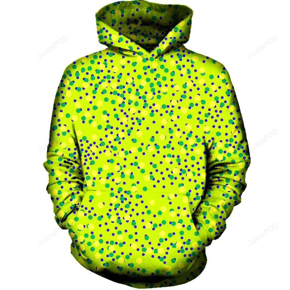 Mixed Dots 3D All Over Printed Hoodie, Zip- Up Hoodie