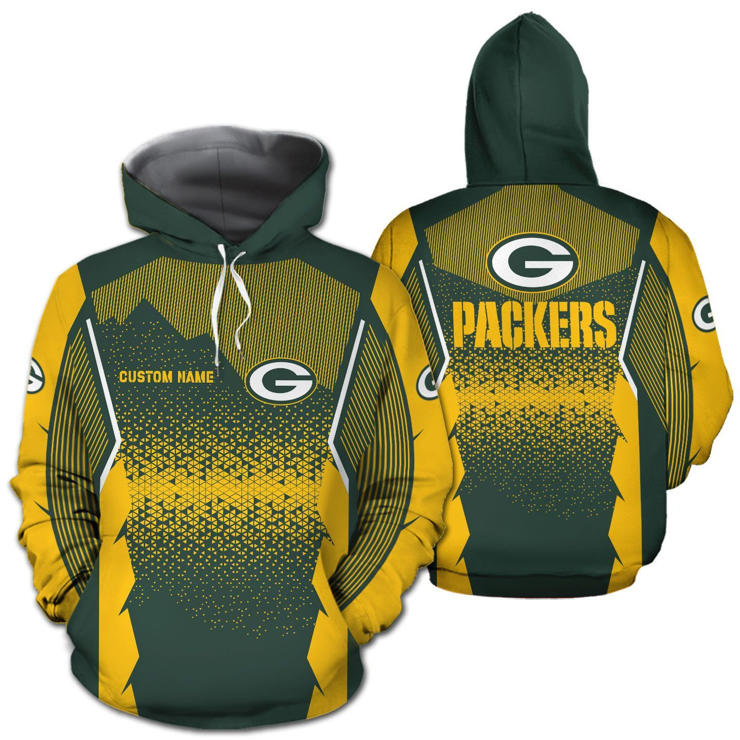 Green Bay Packers NFL Football Team Logo Custom Personalized With Name All Over Print Design 3D T Shirt Zip Up Hoodie Long Sleeve Tee For Fans