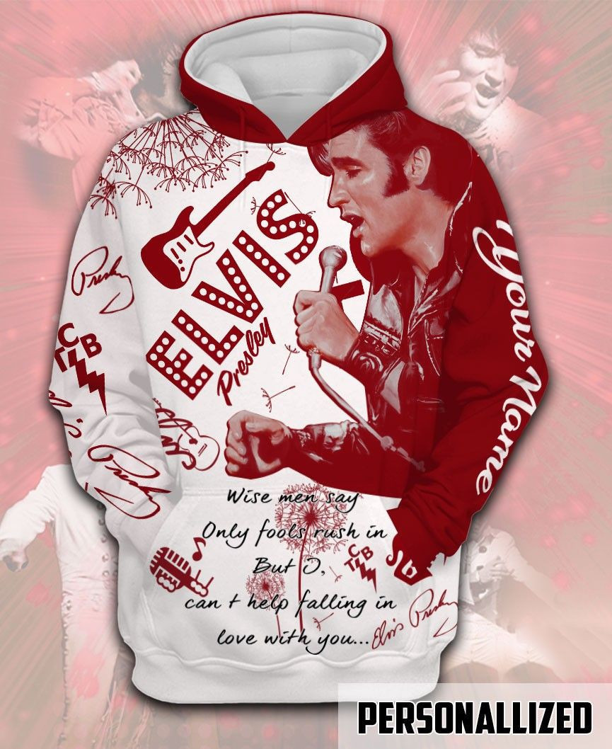 Gift For Elvis Presley Fan Elvis Presley Red Cant Help Falling In Love Personalized Hoodie