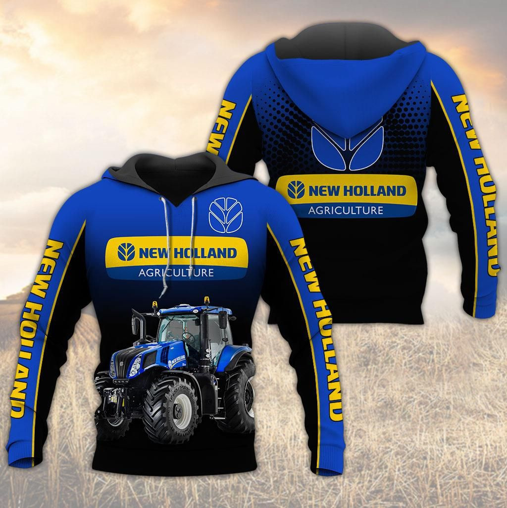 New Holland Gift Ideas Farmer Gifts New Holland Agriculture Tractor Blue Hoodie