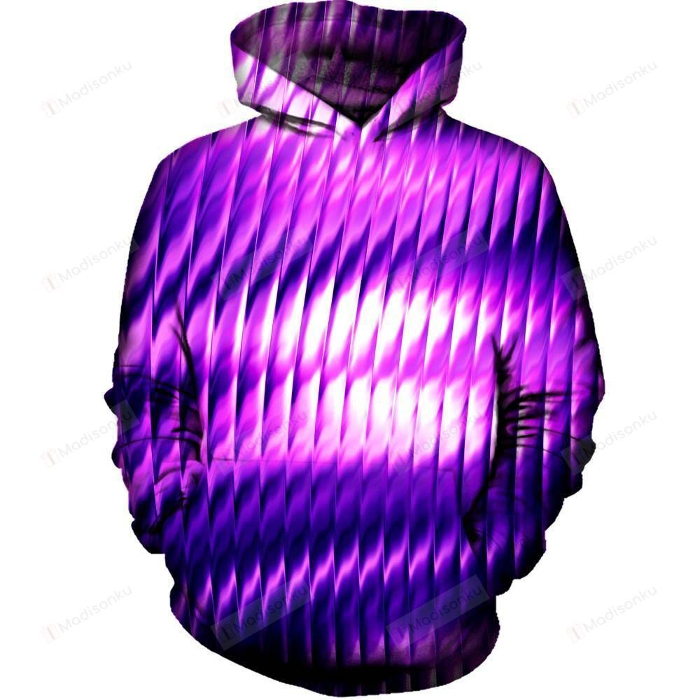 Purple Reflection 3D All Over Printed Hoodie, Zip- Up Hoodie