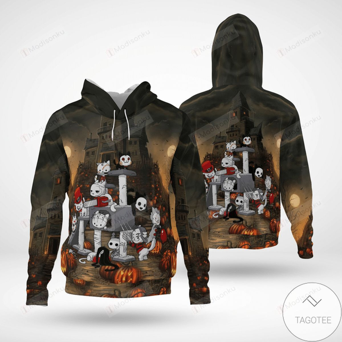 Very Good Quality Halloween Cat Costume 3D All Over Print Hoodie, Zip-up Hoodie