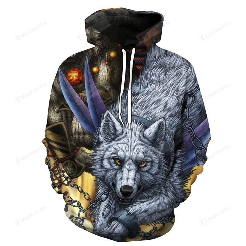 Wolf  3D All Over Print Hoodie, Zip-up Hoodie