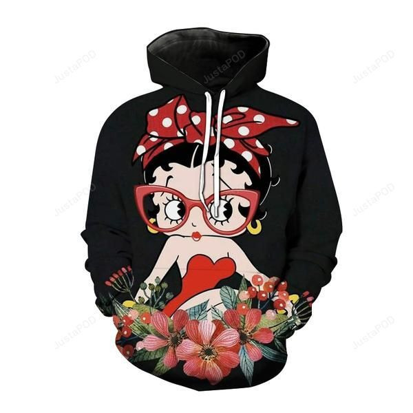 Cartoon Betty Boop 3D All Over Print Hoodie, Zip-up Hoodie