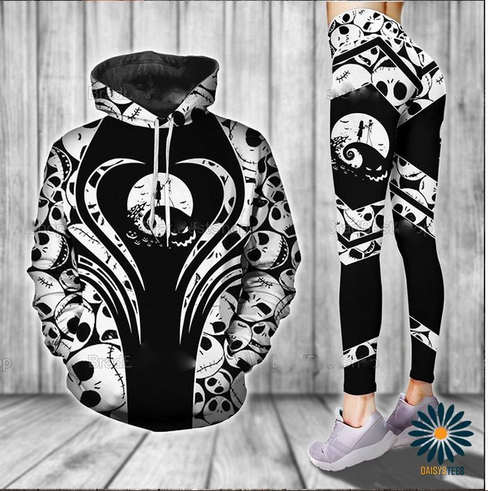 Nightmare Beforeristmas Gift Halloween Gift The Nightmare Beforeristmas Gift For Jack Skellington And Sally Camo Hoodie And Legging Set