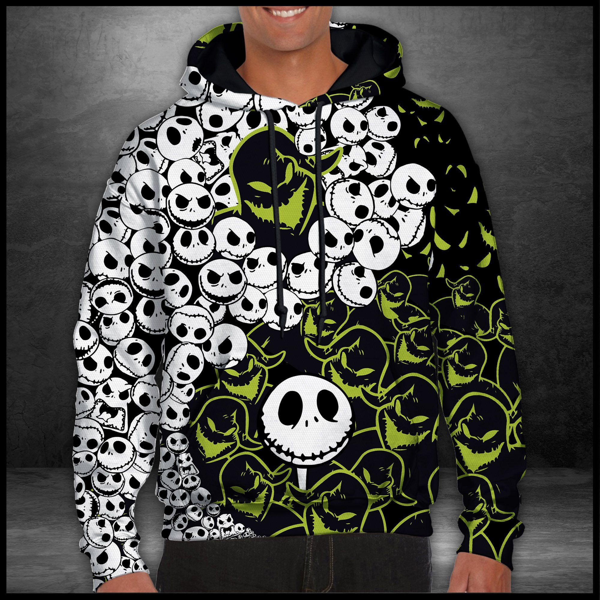 Nightmare Beforeristmas Gift Brown Nightmare Beforeristmas Jack Skellington Oogie Boogie Yin Yang Unisex Hoodie