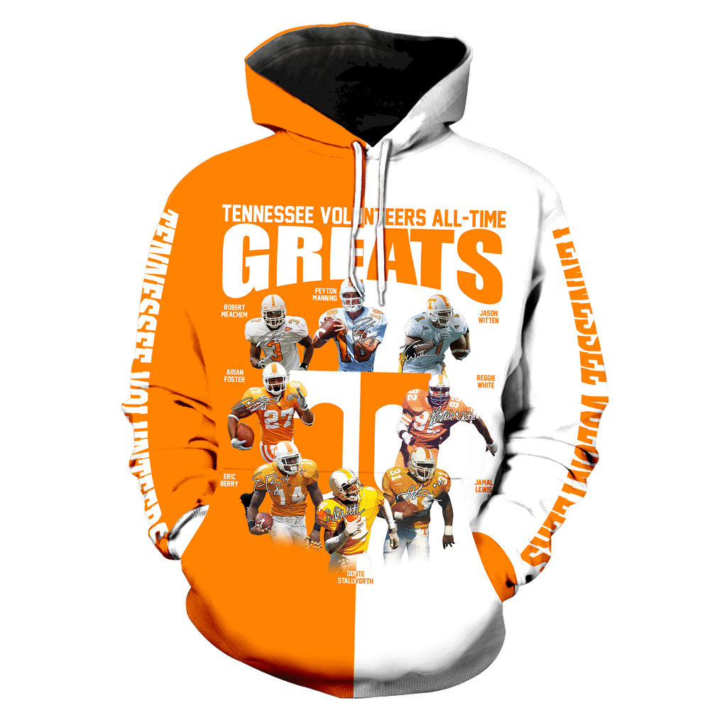 Tennessee Volunteers All Time Greats Full All Over Print K1207 Hoodie Zipper