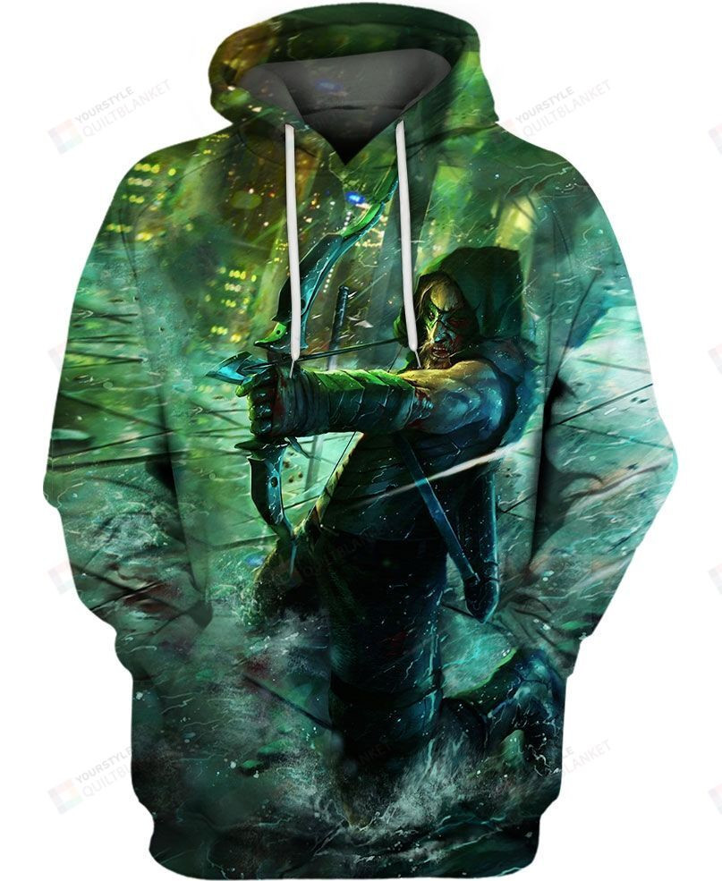 Green Arrow 3D All Over Print Hoodie, Zip-up Hoodie