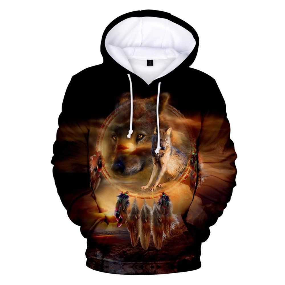 Wolf Dreamcatcher Native American Hoodie BT03