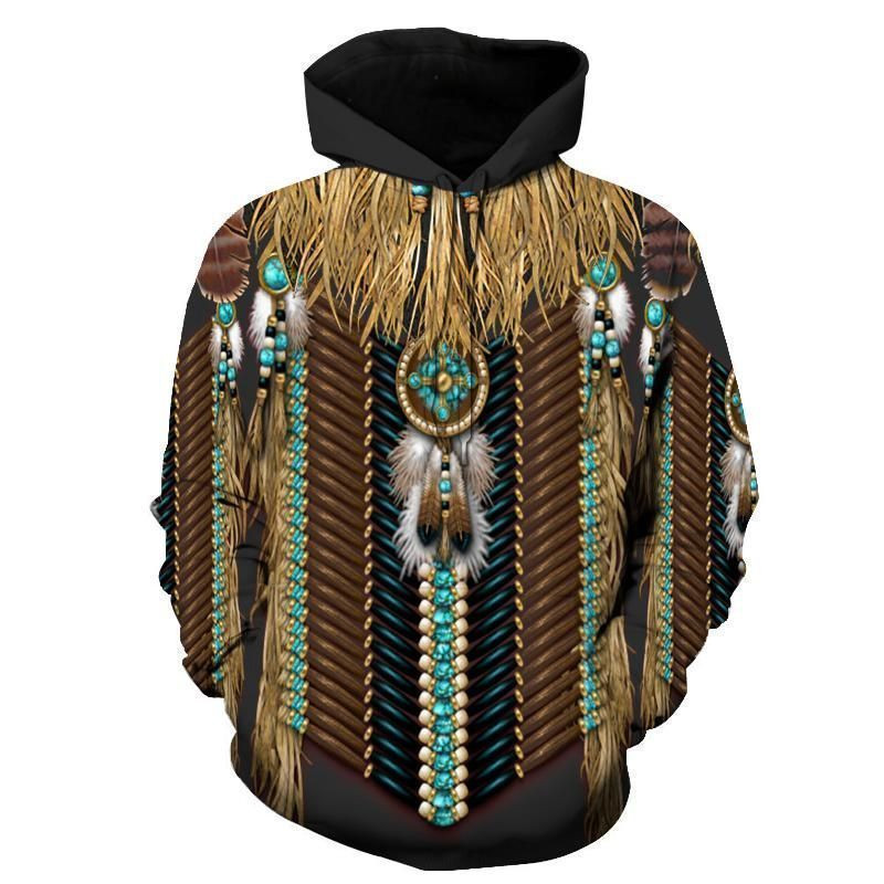 Brown Native American Hoodie BT01