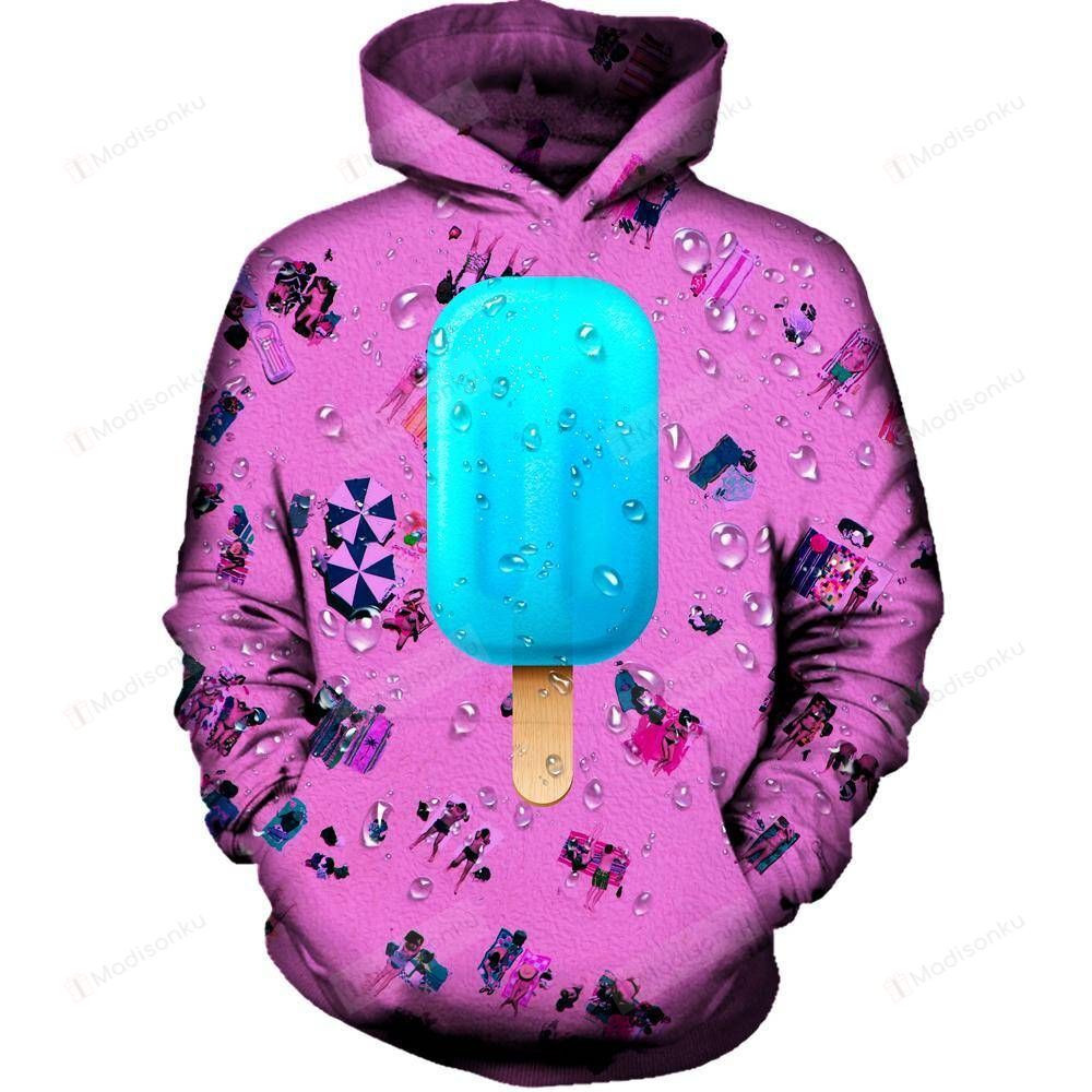 Blue Ice 3D All Over Printed Hoodie, Zip- Up Hoodie