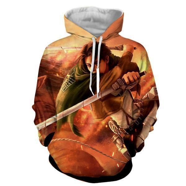 Levi Ackerman Attack On Titan 3D All Over Print Hoodie, Zip-up Hoodie