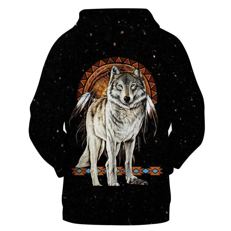 Wolf Dreamcatcher Native American Hoodie BT02