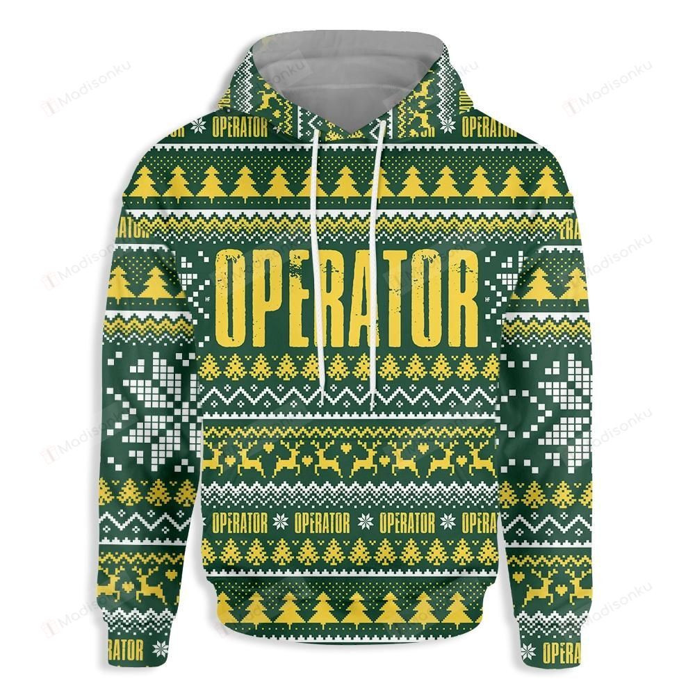 Operator Happy Christmas 3D All Over Print Hoodie, Zip-up Hoodie