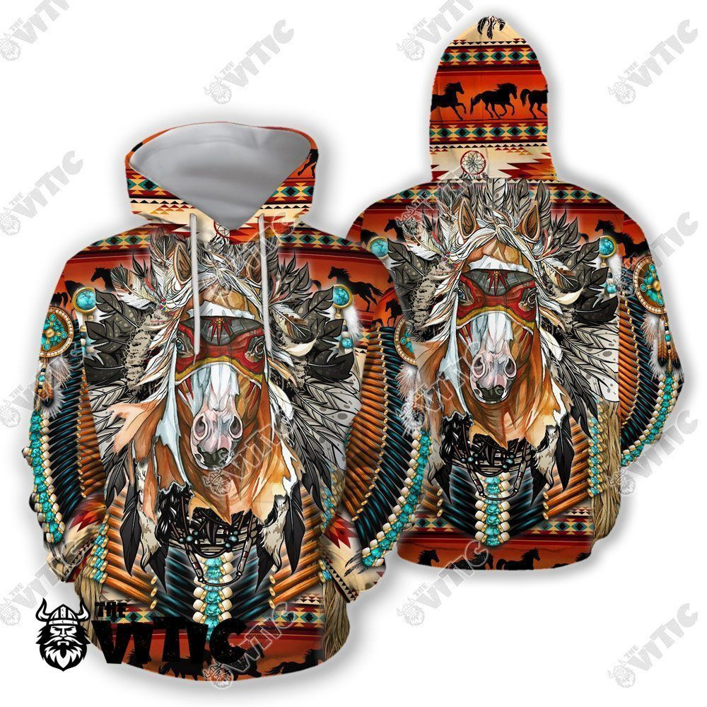 Horse Native American Hoodie 4502