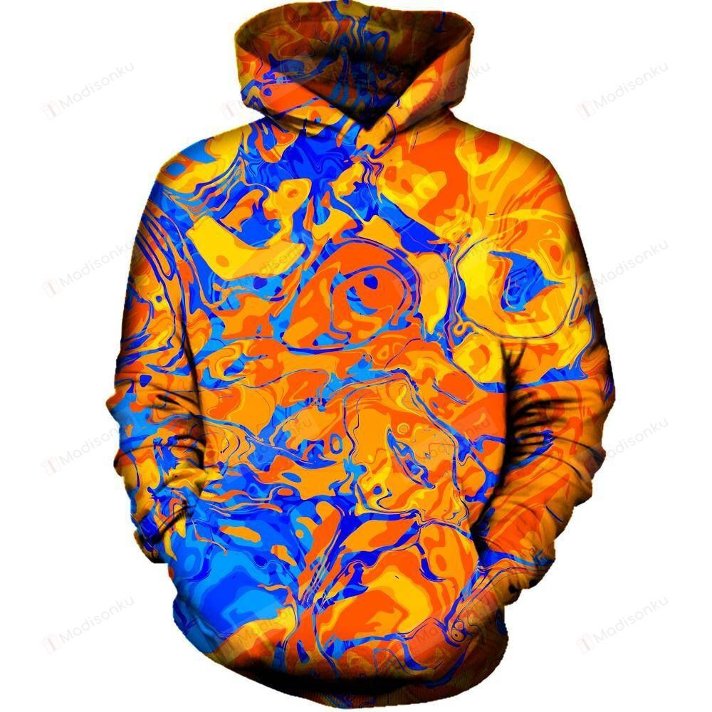 Orange Water 3D All Over Printed Hoodie, Zip- Up Hoodie