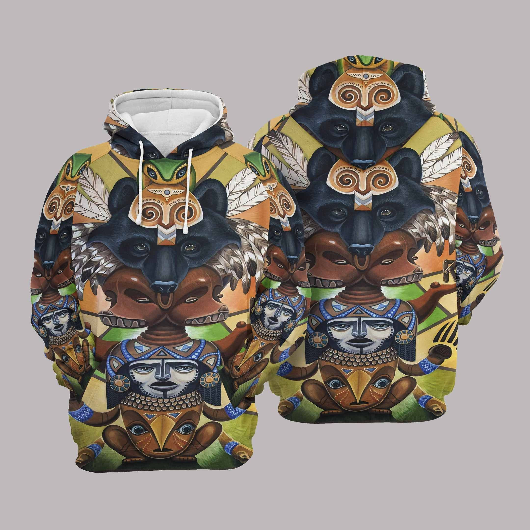 Native American Animals Pullover Unisex Hoodie BT01