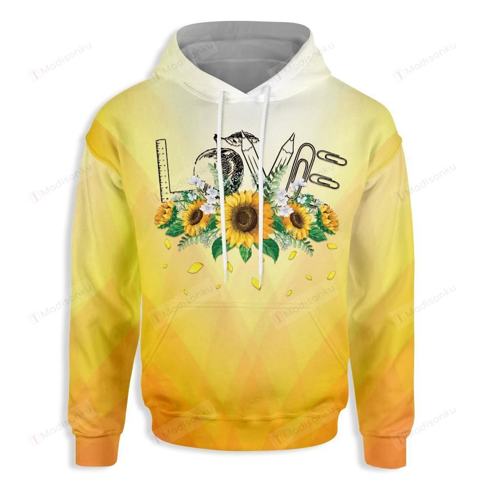 Sunflower Teacher  3D All Over Print Hoodie, Zip-up Hoodie