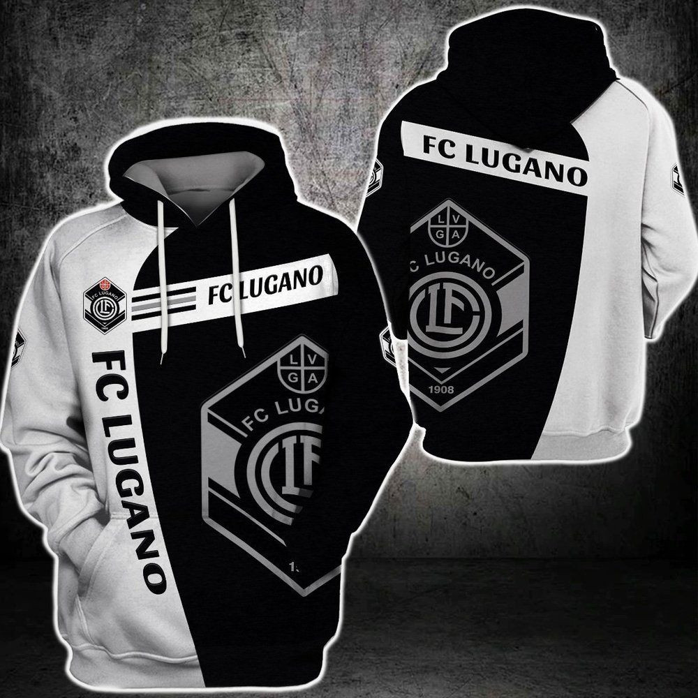 FC Lugano 3D All Over Print Hoodie, Zip- Up Hoodie