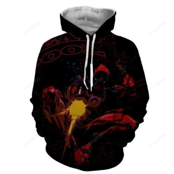 Cool Black Deadpool 3D All Over Print Hoodie, Zip-up Hoodie