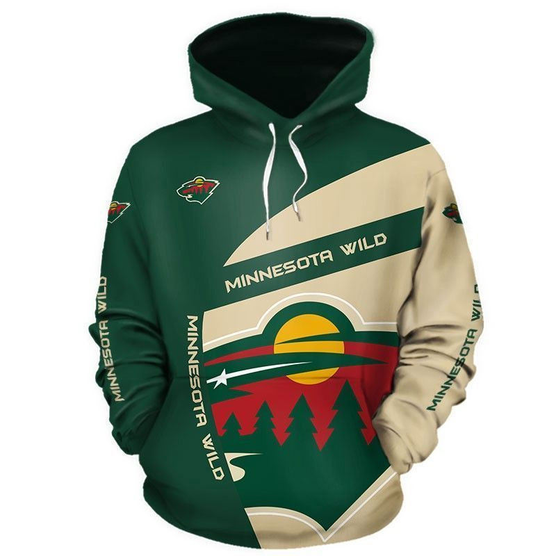 Official NHL Minnesota Wild And Minnesota Wild 3D Hoodie Sweatshirt