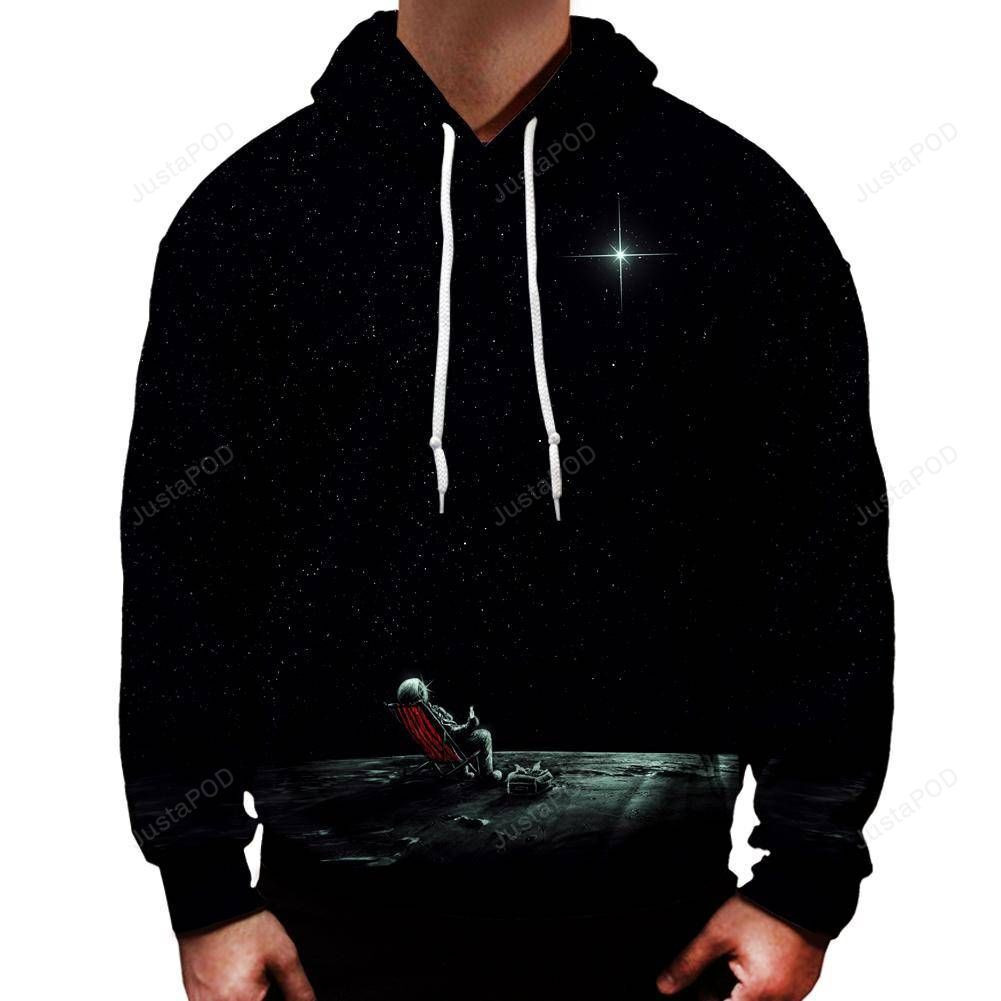 Space Chill 3D All Over Printed Hoodie, Zip- Up Hoodie