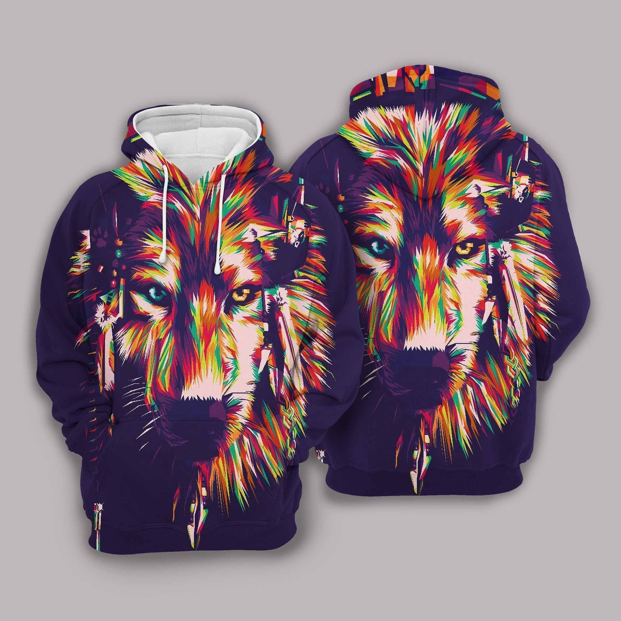 Wolf Native American Pullover Unisex Hoodie BT14