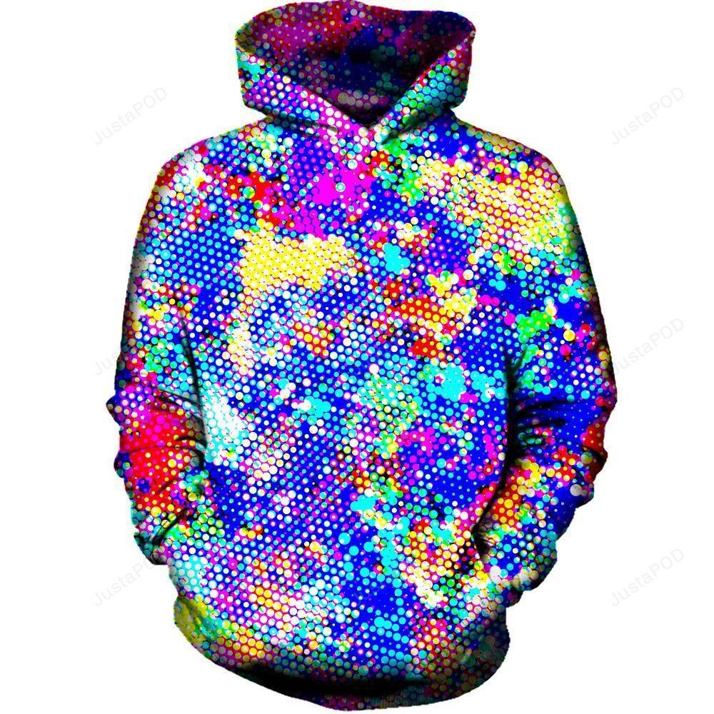 Blue Gush 3D All Over Printed Hoodie, Zip- Up Hoodie