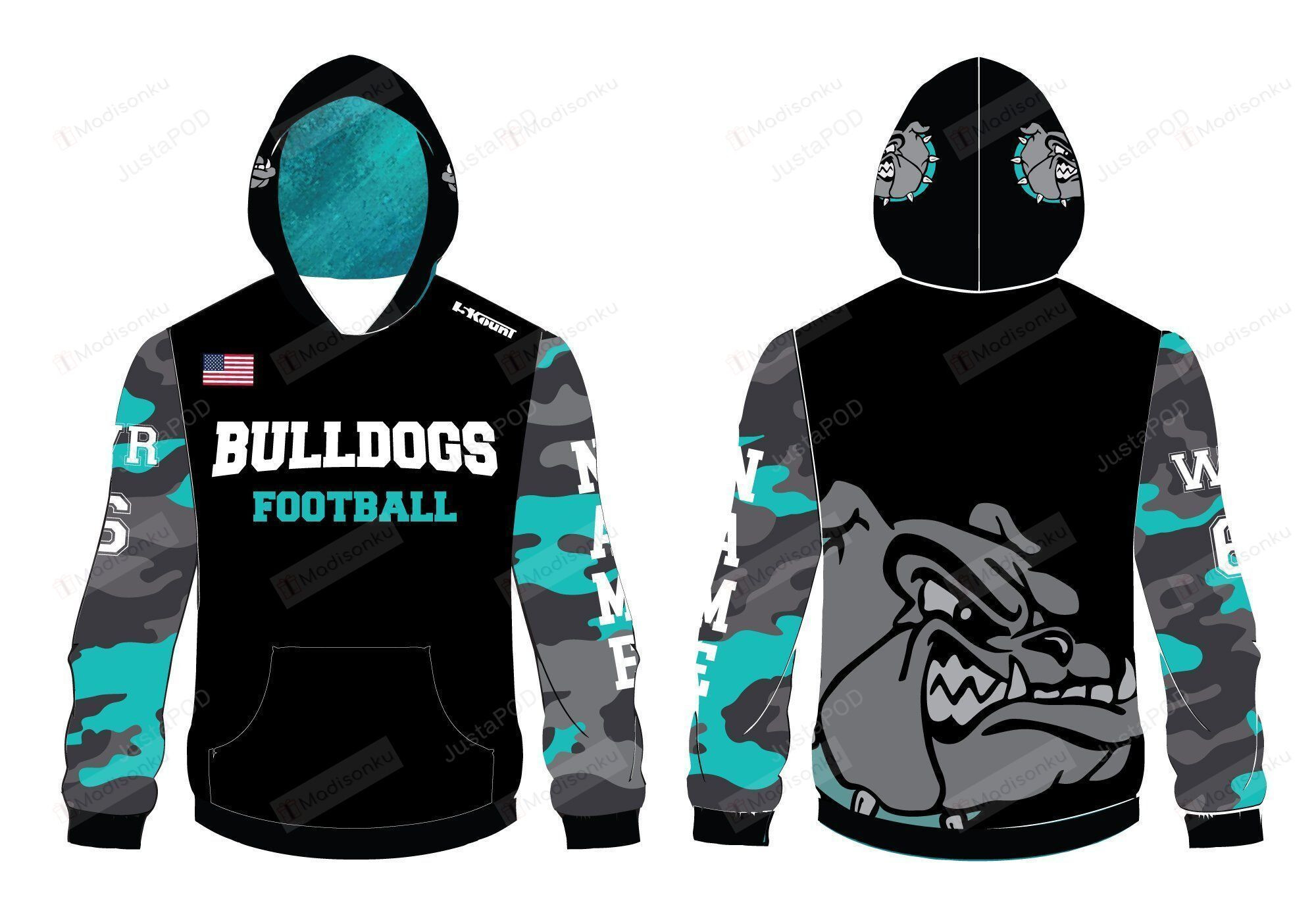 Moyock Bulldogs Football For Unisex 3D All Over Print Hoodie, Zip-up Hoodie