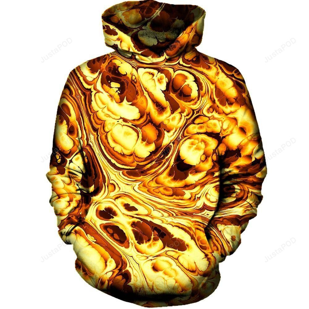 Gold Abstract Painting 3D All Over Printed Hoodie, Zip- Up Hoodie