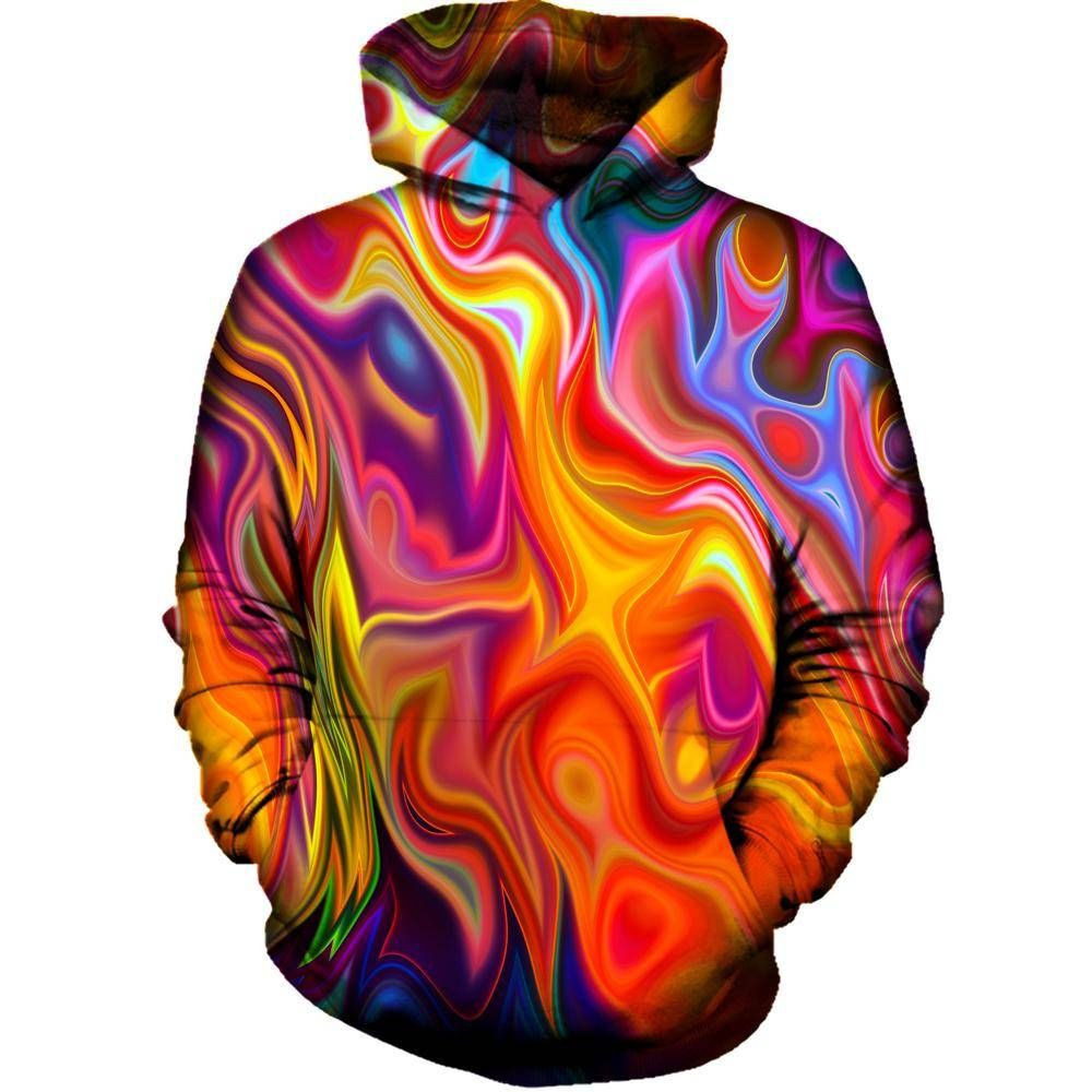 Psychedelic Flow 3D All Over Printed Hoodie, Zip- Up Hoodie