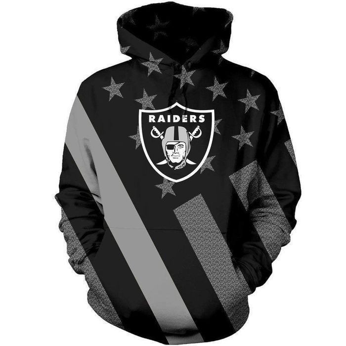 Oakland Raiders 3D Hooded Pocket Pullover Hoodie Perfect Gift