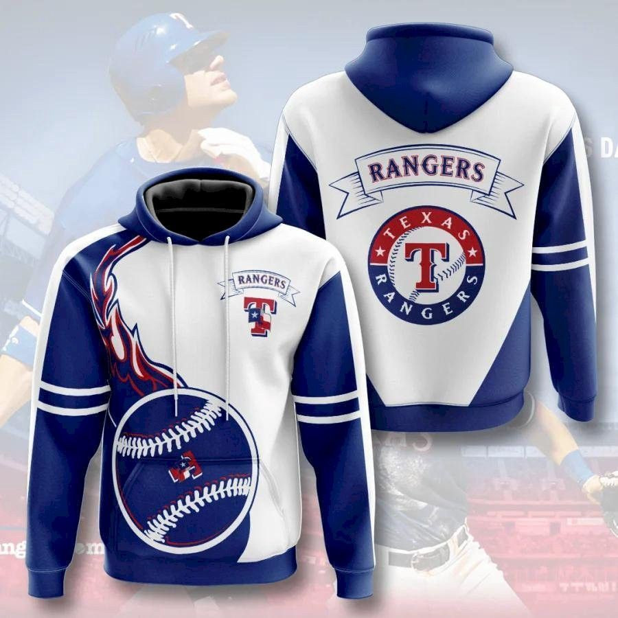 Texas Rangers Hoodie 3D Fire Ball Custom