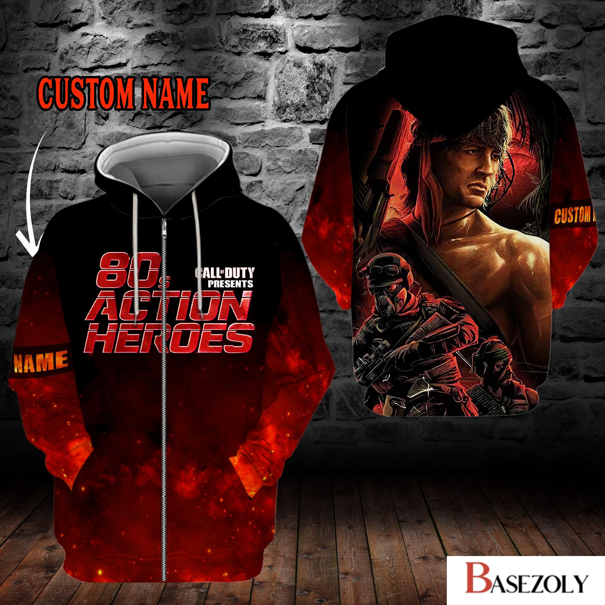 Personalized 80s Action Heroes 3D All Over Print Hoodie, Zip-up Hoodie