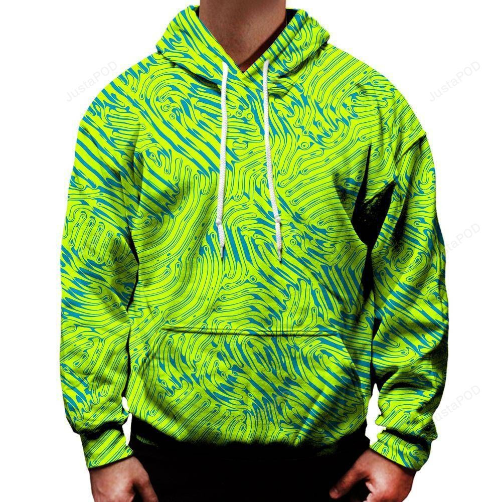 Green Gush 3D All Over Printed Hoodie, Zip- Up Hoodie