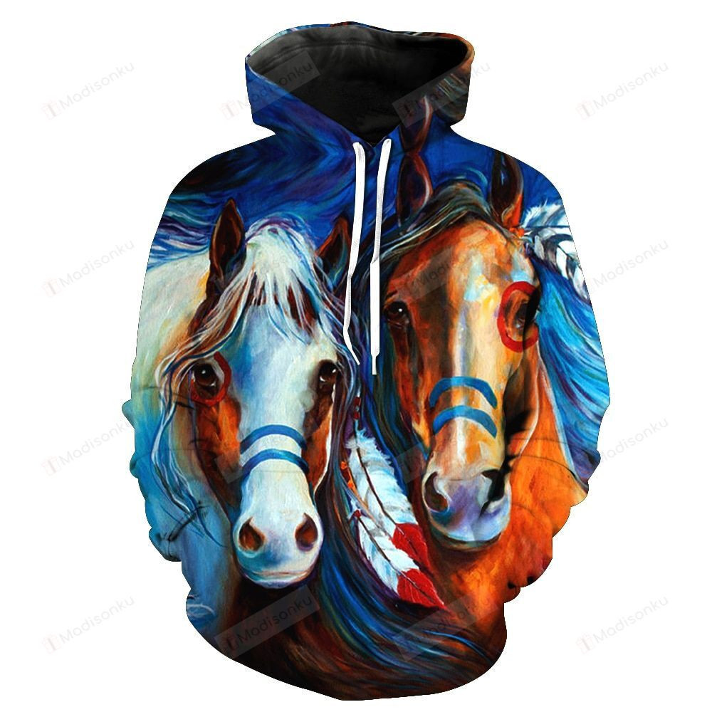 Horse 3D All Over Print Hoodie, Zip-up Hoodie