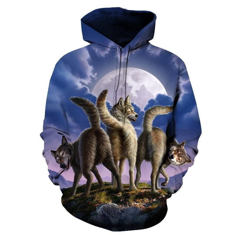 Wolves Mooning Native American Hoodie BT13