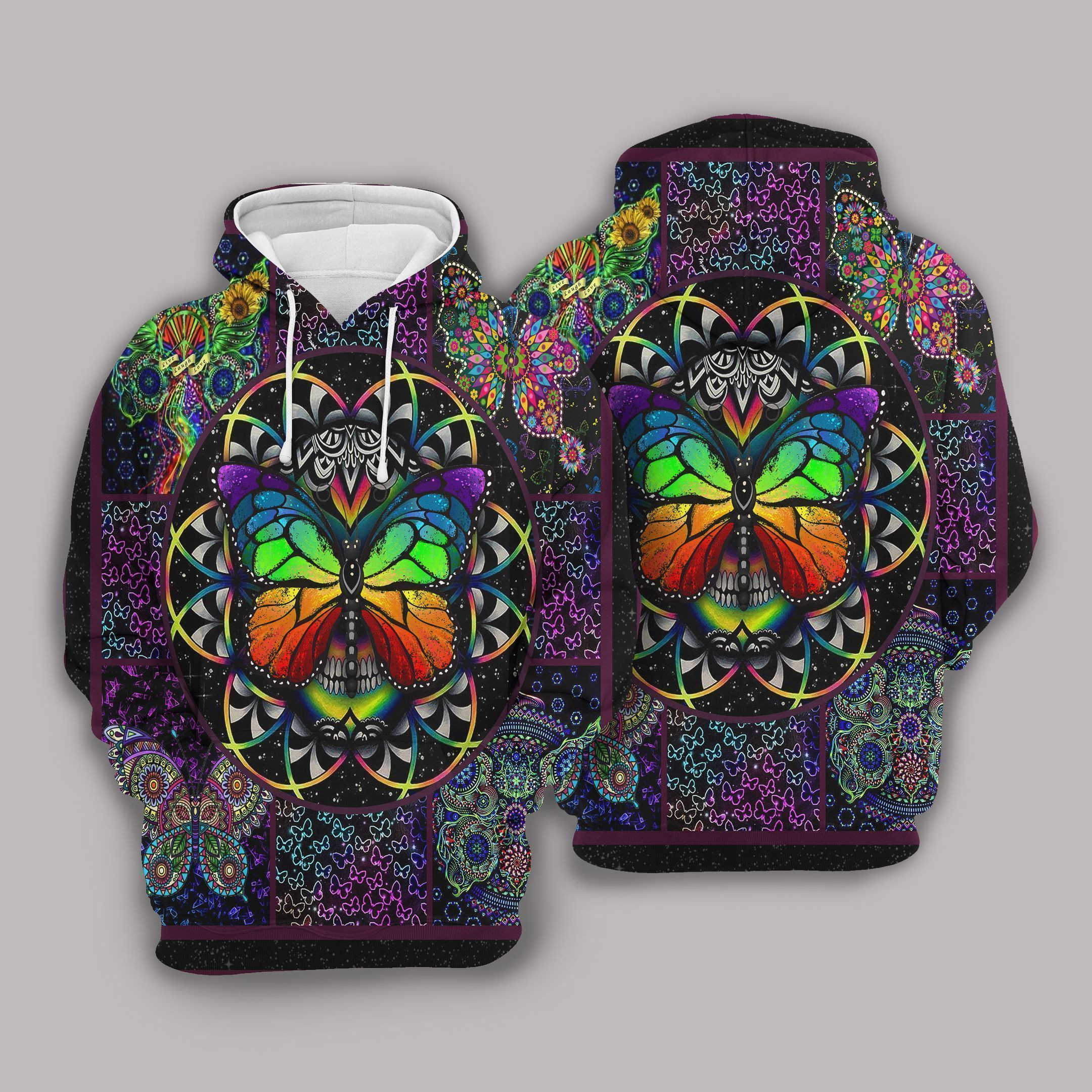 Native American Wolf Violet Pullover Unisex Hoodie BT03