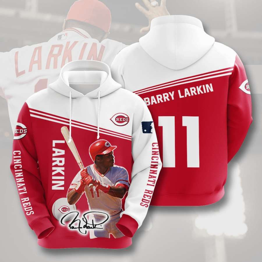 Cincinnati Reds Barry Larkin 3D All Over Print Hoodie, Zip-up Hoodie